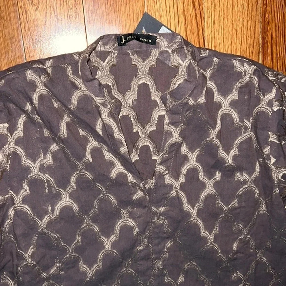 J designs Tile Print  hand embroidered Viscose Kaftan Midi dress Sz small - Picture 6 of 14